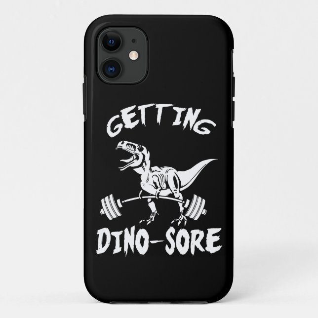 T-Rex, Getting Dino Sore, Funny, Cartoon, Workout Case-Mate iPhone Case (Back)