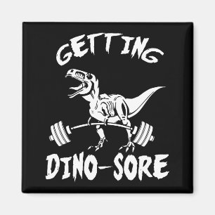 T-Rex, Getting Dino Sore, Funny, Cartoon, Workout Magnet