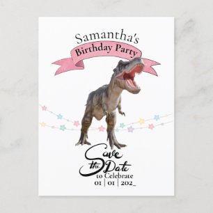T Rex, Girl Save the Date Postcard