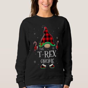 T Rex Gnome Buffalo Plaid Matching Family Christma Sweatshirt