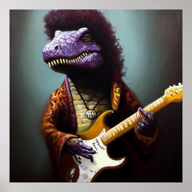 T Rex Guitartist Poster (Front)