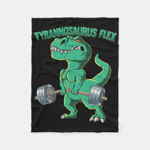T-rex Gym Bodybuilding Tyrannosaurus Flex  Fleece Blanket
