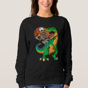 T Rex Halloween Kids Boys Girls Skeleton Dinosaur Sweatshirt