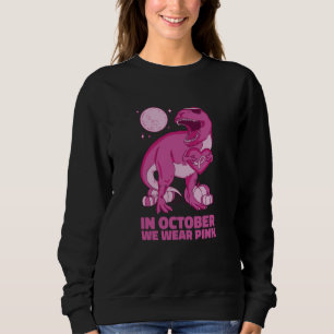 T Rex Halloween October Pink  Men Women Sweatshirt