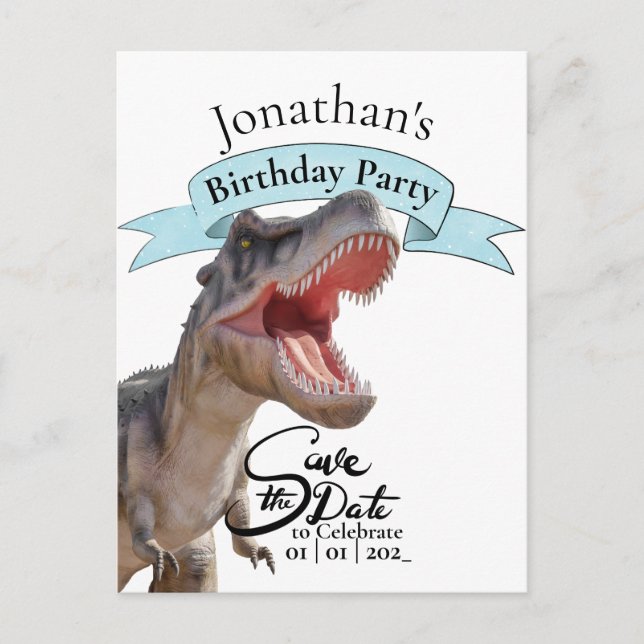 T Rex, Happy Birthday Boy Postcard (Front)