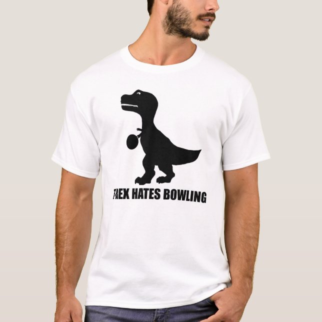 T-Rex Hates Bowling T-Shirt (Front)