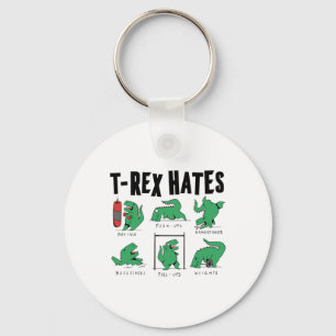 T-rex Hates Boxing Push-ups Handstands Ckstroke Key Ring