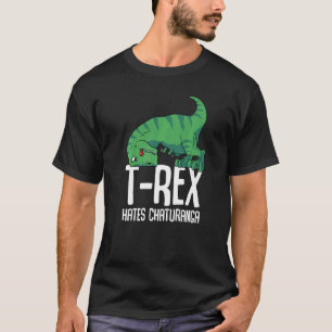 T Rex Hates Chaturanga Yoga Short Arms Dino TRex T-Shirt