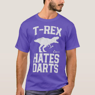 T rex Hates Darts Funny Dart Player Dinosaur Men T-Shirt