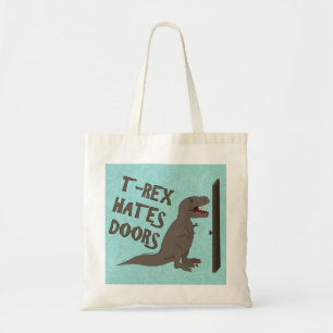 T-Rex Hates Doors Tote Bag