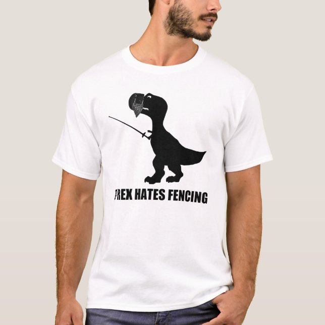 T-Rex Hates Fencing Light T-Shirt (Front)