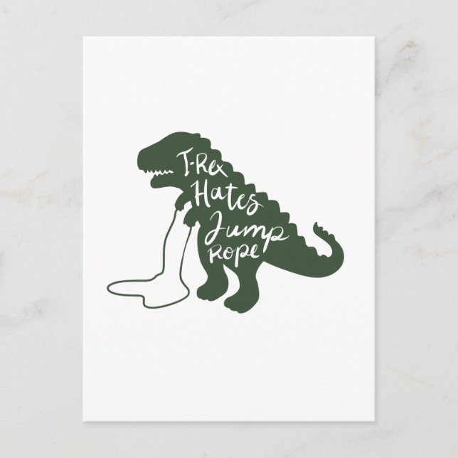 T-rex hates jump rope - Choose background colour Postcard (Front)