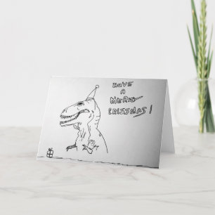 T Rex Hates Opening Presents Christmas  Card