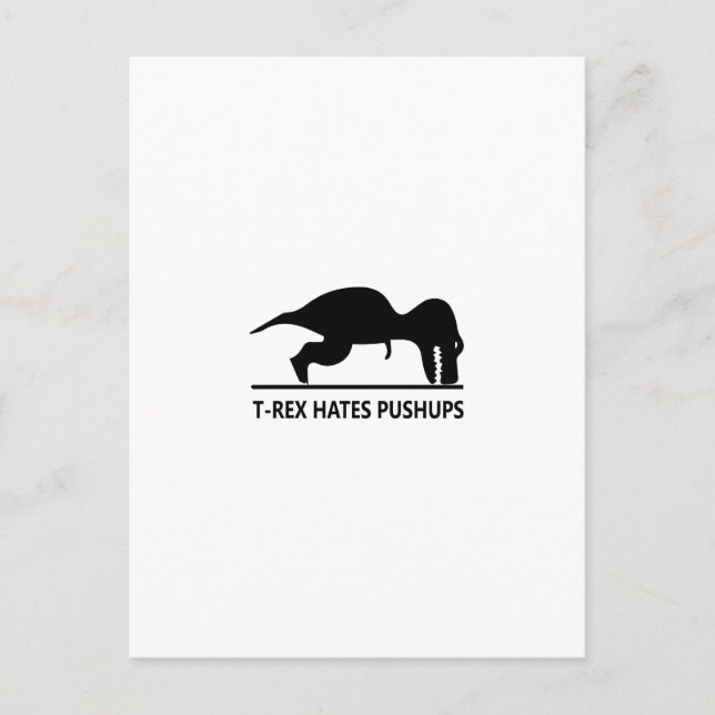 t-rex hates pushups.ai postcard (Front)