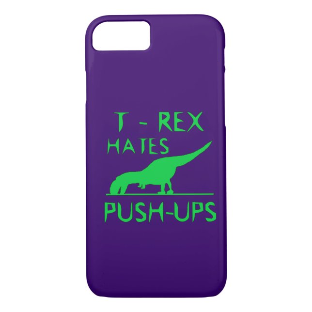T REX HATES PUSHUPS Funny Dino Design Case-Mate iPhone Case (Back)