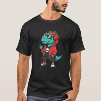 T-Rex Hip Hop Style T-Shirt Dinosaur in Streetwear