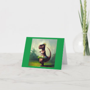 T Rex Hula Dancer Card