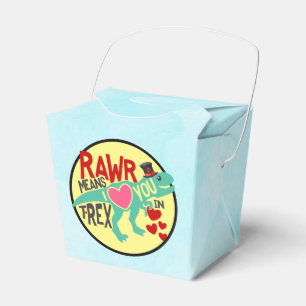 T-Rex in a Top Hat Rawr Means I Love You Funny Favour Box