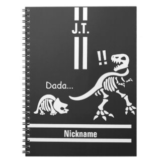 T-rex is surprised by Triceratops baby Notebook