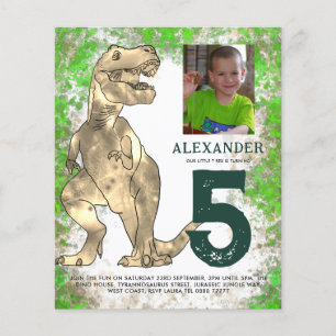 T Rex Jungle Birthday Party Photo Budget Flyer