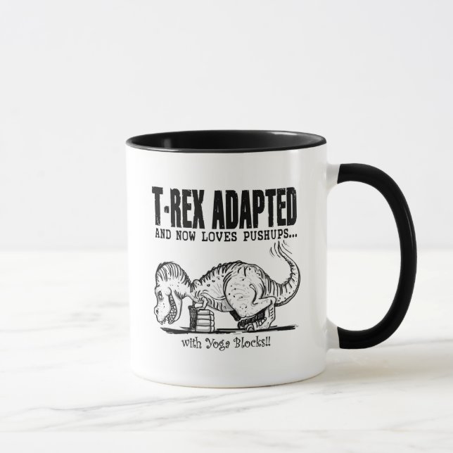 T-Rex Loves Pushups Mug (Right)