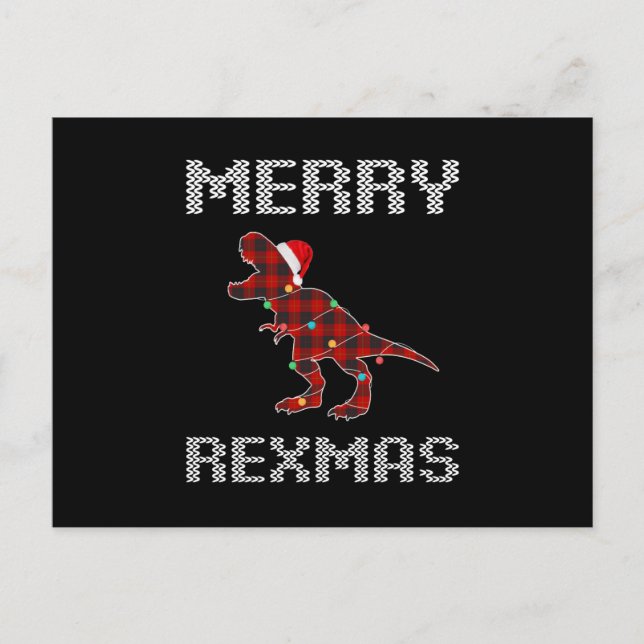 t-rex merry rexmas gift for him her postcard (Front)