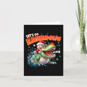 T-Rex Merry Rexmas Rawrdolph Christmas Tees for Ki Card