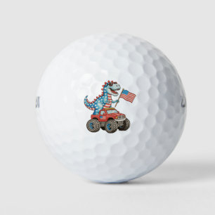 T Rex Monster Truck Dinosaur 250th Anniversary Golf Balls