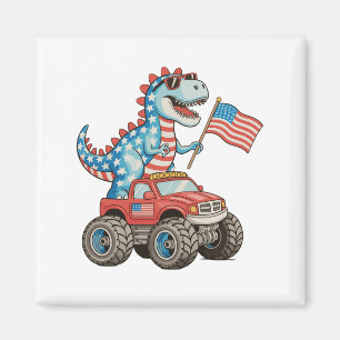 T Rex Monster Truck Dinosaur 250th Anniversary Magnet