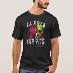 T Rex Motorcycle Biker La Brea Tar Pits L A Colour T-Shirt