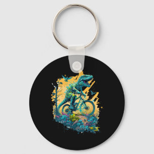 T-rex Mountain Bike Cycling Trail Biking Tyrannosa Key Ring