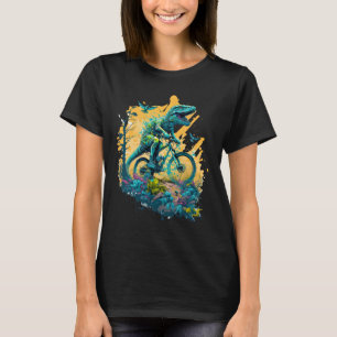 T-rex Mountain Bike Cycling Trail Biking Tyrannosa T-Shirt