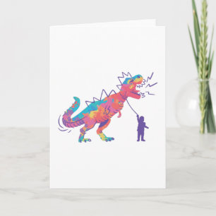T-Rex on a Leash Card