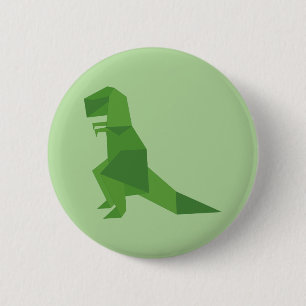 T-Rex Origami 6 Cm Round Badge
