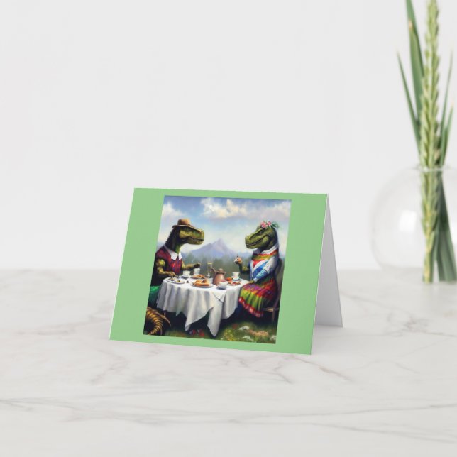 T Rex Picnic Card (Front)