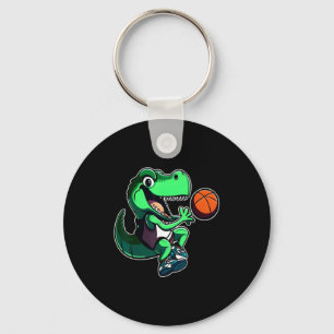 T rex playing basketball coach dino trex rex sport key ring