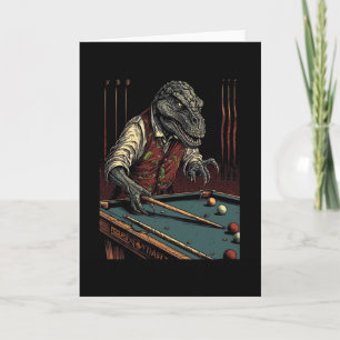 T Rex Playing Billiards Dinosaur Billiard Player D Card