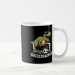 T-rex Playing Soccer Footbyll Dinosaur Soccer Play Coffee Mug