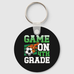 T-rex Playing Soccer Footbyll Dinosaur Soccer Play Key Ring