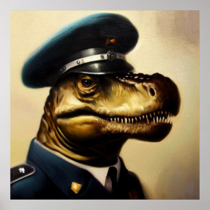T Rex Policeman Poster