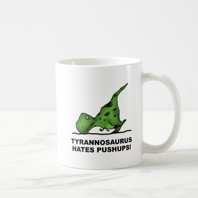 T-Rex Pushups Funny Mug (Right)