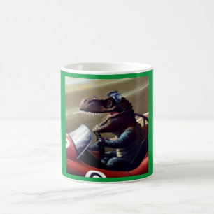 T Rex Racecar Coffee Mug