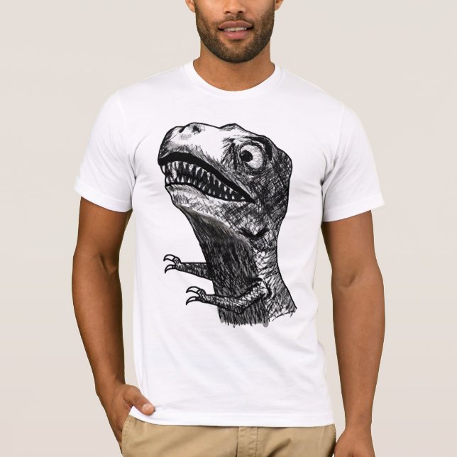 T-Rex Rage Meme - Fitted T-Shirt (Front)