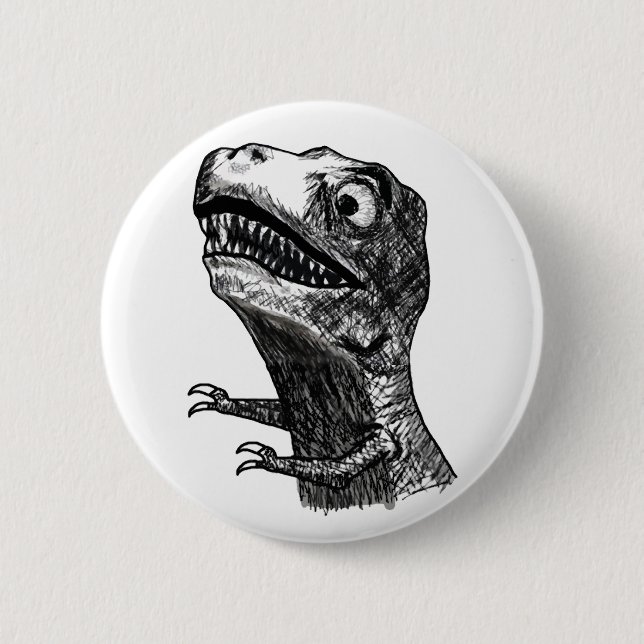 T-Rex Rage Meme - Pinback Button (Front)