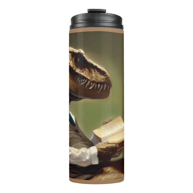 T Rex Reading Thermal Tumbler (Front)