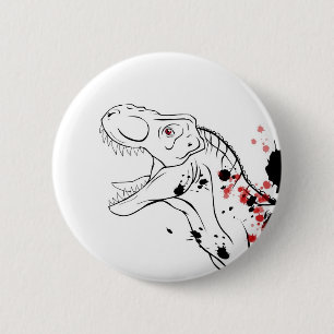 T-Rex (Red and Black) 6 Cm Round Badge