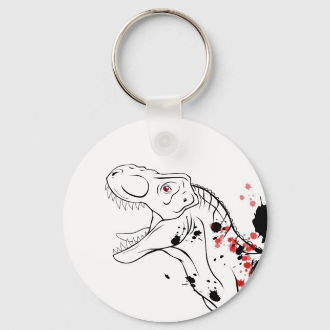 T-Rex (Red and Black) Key Ring (Front)