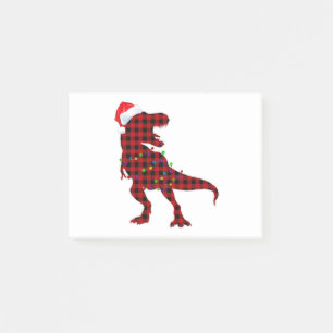T Rex Red Plaid Buffalo Dinosaur Christmas Pyjamas Post-it Notes