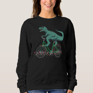 T Rex Riding A Bike   Trex Dinosaur Bicycle Rider Sweatshirt