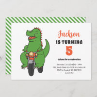T-Rex Riding Bike Cute Kids Dinosaur Birthday
